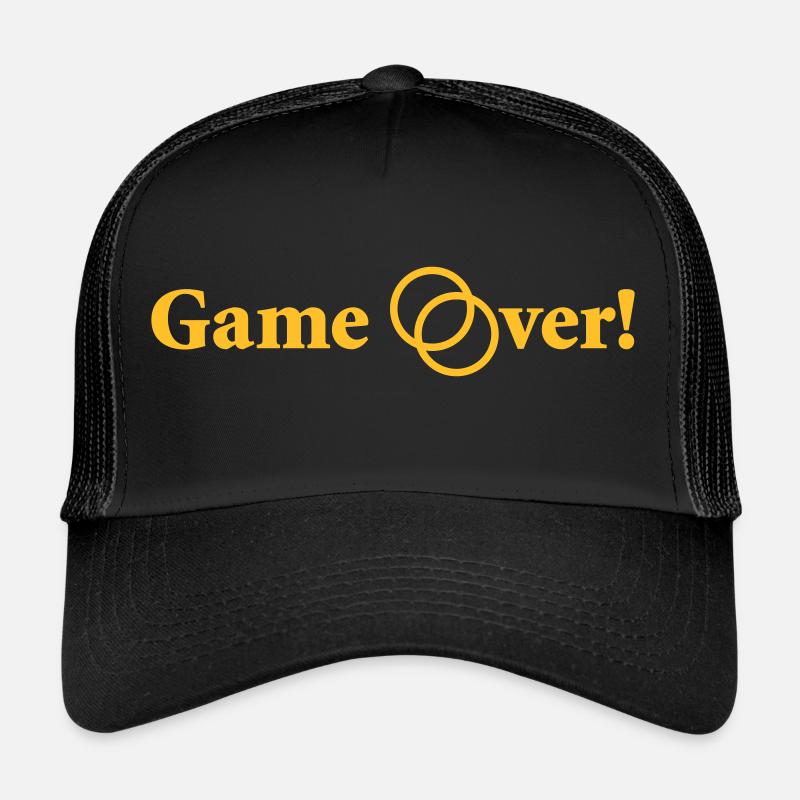 Game over Hochzeit Ehepaar Braut Bräutigam Ehering Trucker Cap