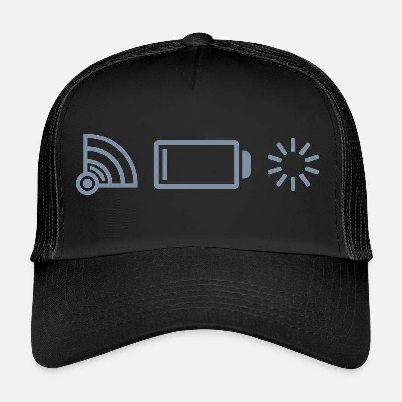 Logos no connection battery Trucker Cap