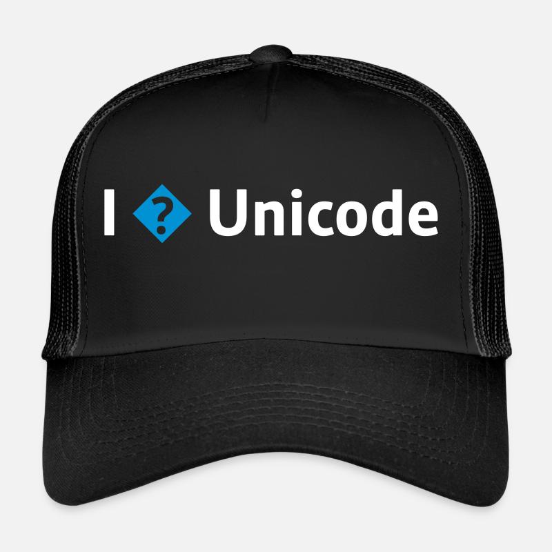 I Love Unicode / I Hate Unicode / I ? Unicode - Trucker Cap - Schwarz/Schwarz