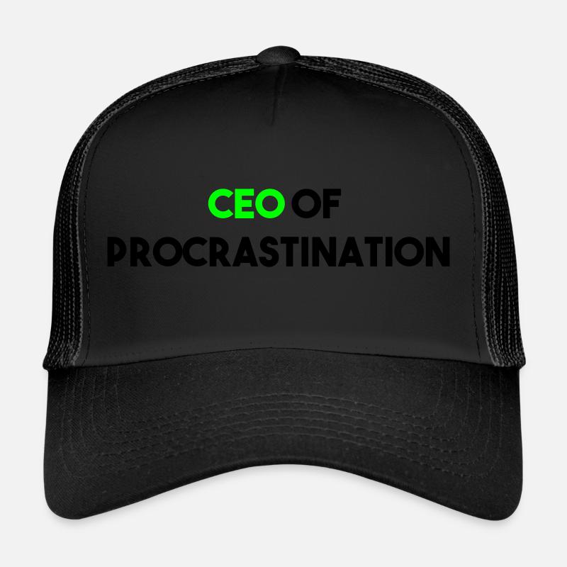 PDG DE LA PROCRASTINATION - Casquette trucker  - noir/noir