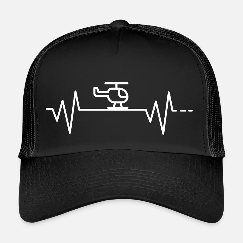Heartbeat helicopter helicopter pilot heli pulse Casquette trucker 