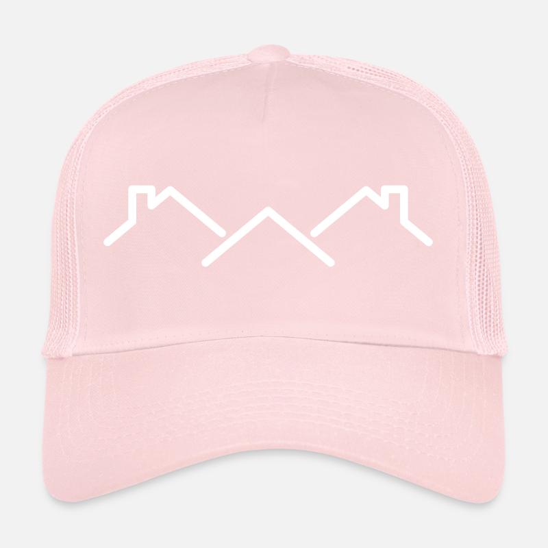 three roofs as a symbol of a roofer Trucker Cap