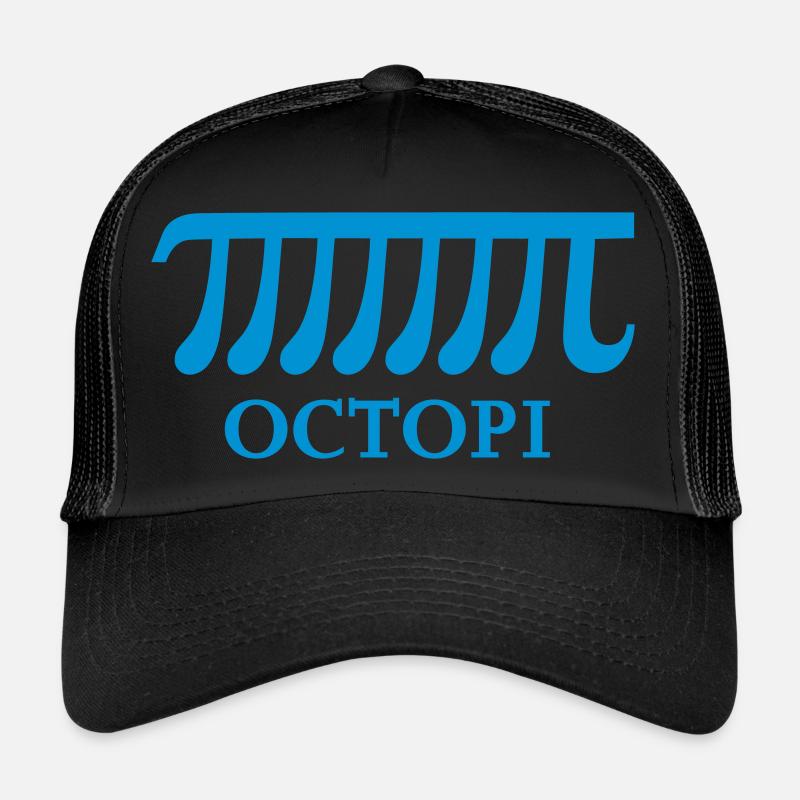 Mathe Pi Octopi Nerd Mathematik lustige Sprüche - Trucker Cap - Schwarz/Schwarz