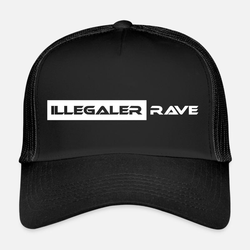Illegaler Rave - Trucker Cap - Schwarz/Schwarz