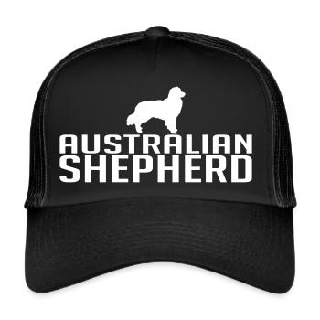 AUSTRALIAN SHEPHERD Hunderasse - Trucker Cap - Schwarz/Schwarz - Vorne