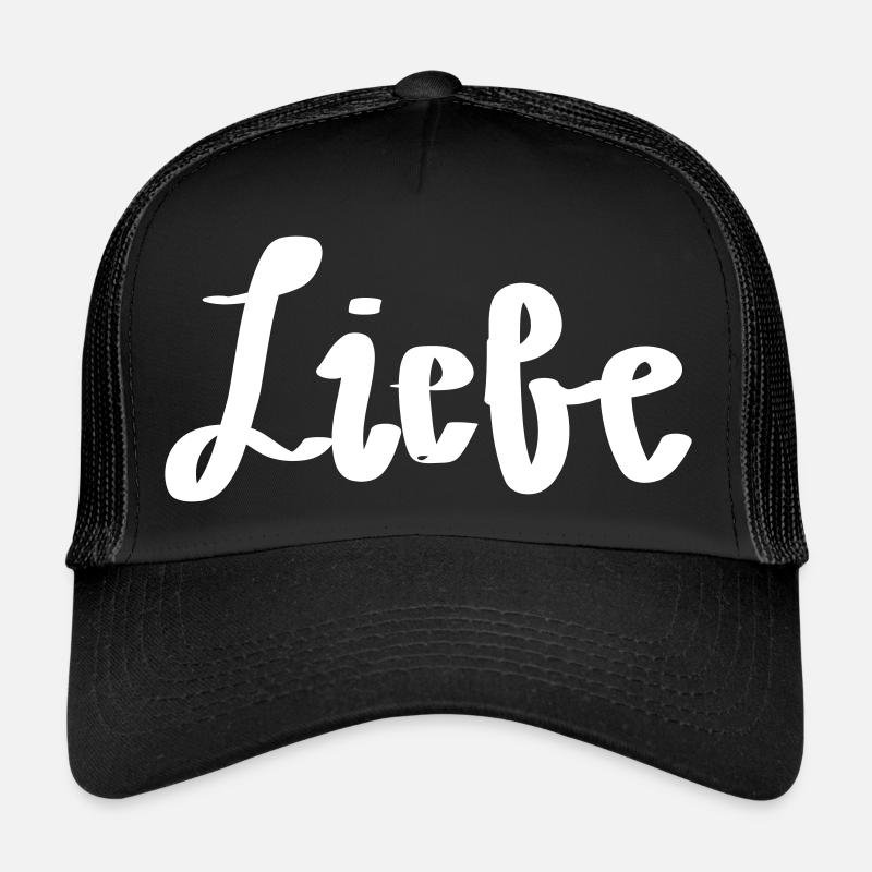 liebe - Trucker Cap - Schwarz/Schwarz