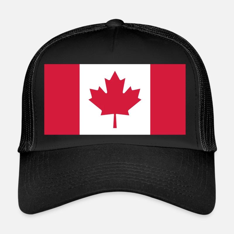Kanada Flagge - Trucker Cap - Schwarz/Schwarz
