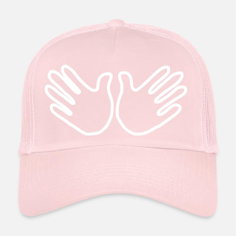 Emoji Hand Open Sketch Blanc Casquette trucker 