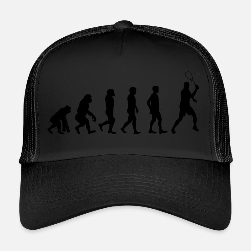 Cadeau de joueur de squash sport Evolution Squash - Casquette trucker - noir/noir