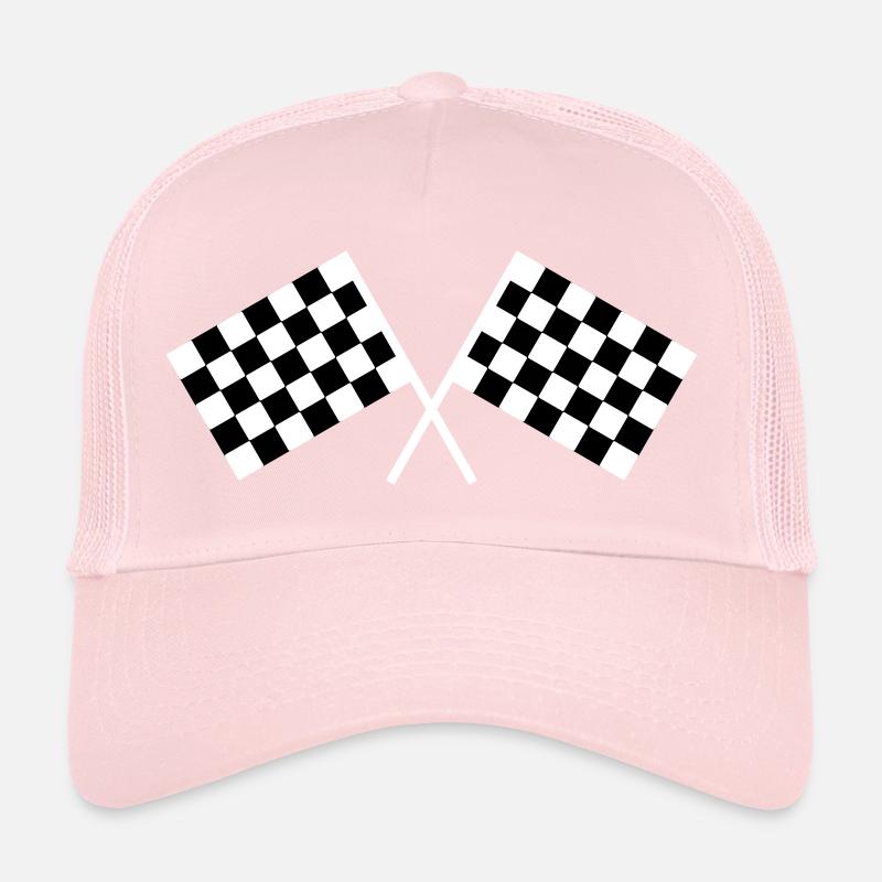 Drapeaux de course automobile Casquette trucker 