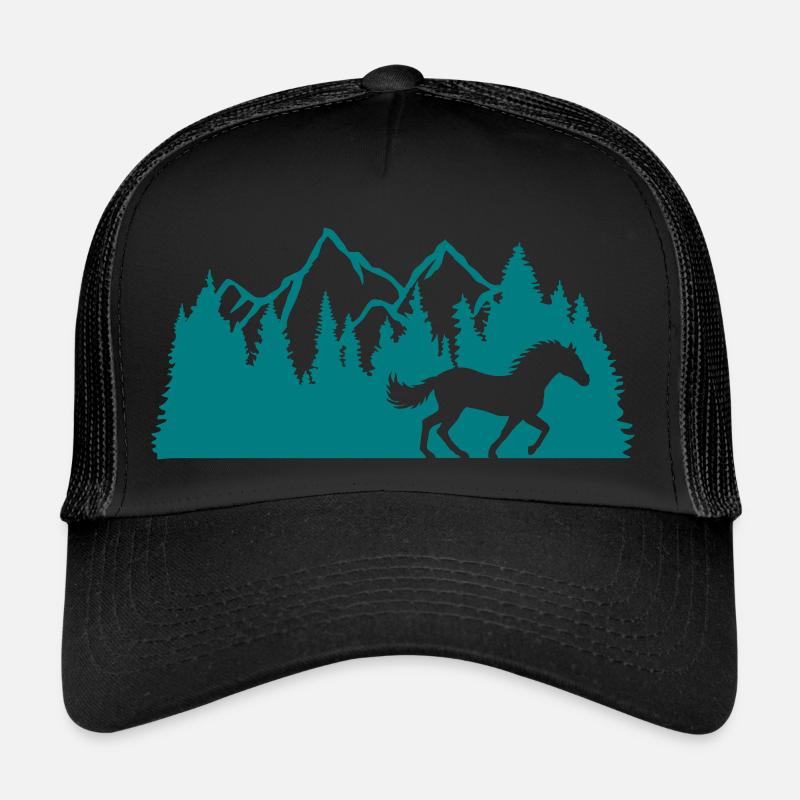 Forest Mountains Nature Cheval Casquette trucker 