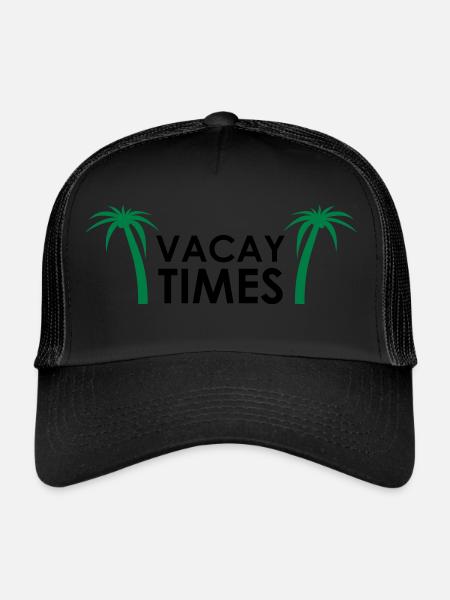 Vacay fois vacances été soleil plage cadeau - Casquette trucker  - noir/noir - Devant