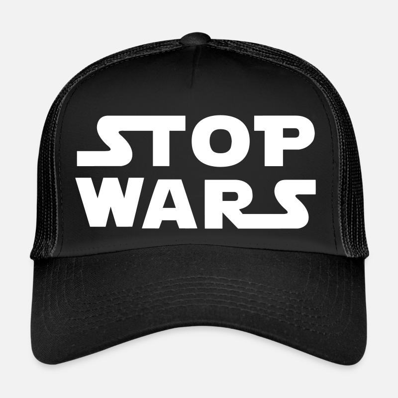 Stoppt Kriege - Trucker Cap - Schwarz/Schwarz