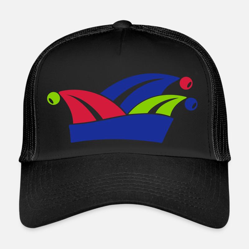 Casquette de bouffon 1 2 3 Couleurs - Casquette trucker  - noir/noir