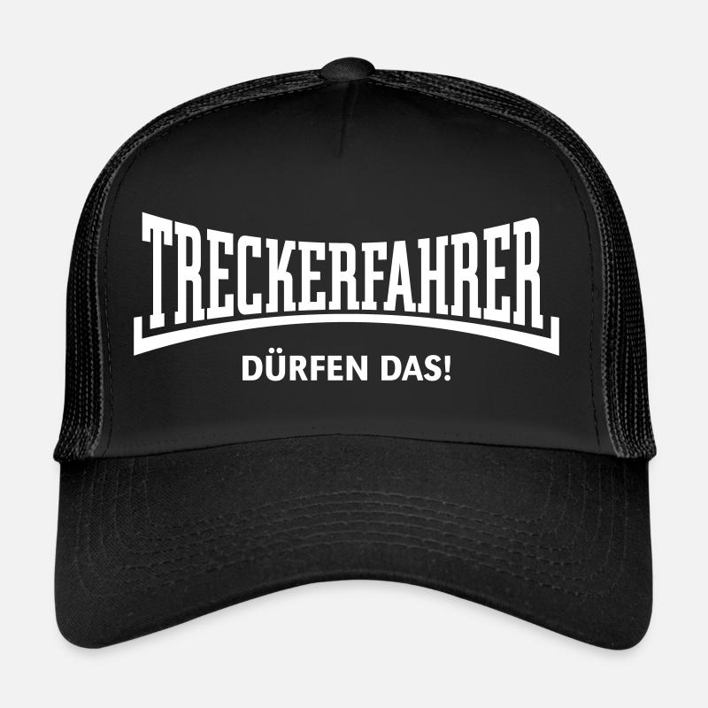 Treckerfahrer Dürfen Das! Trecker Traktor Konkav W - Trucker Cap - Schwarz/Schwarz