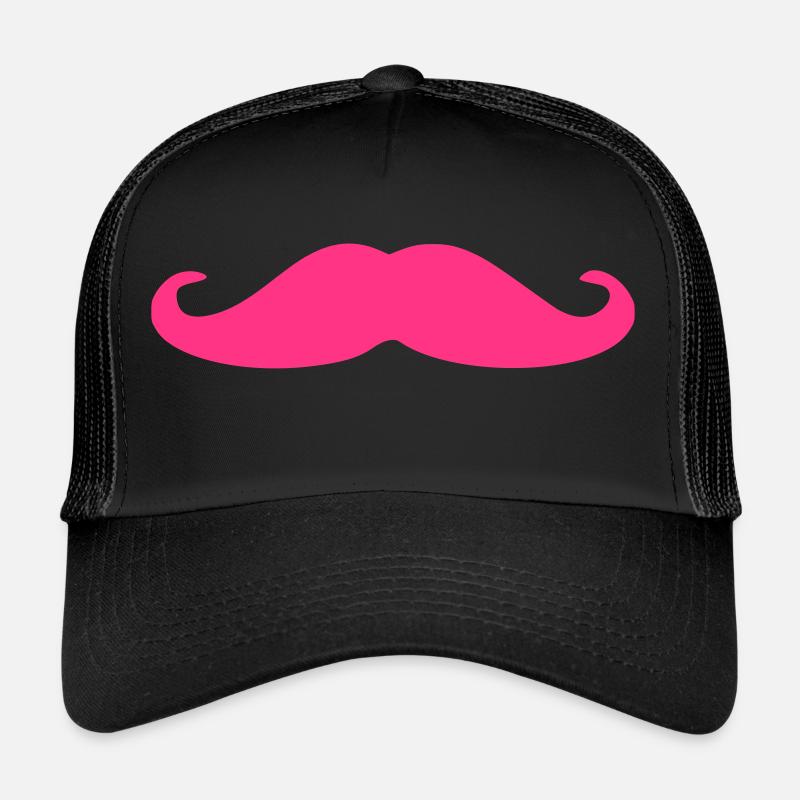 moustache - Casquette trucker  - noir/noir