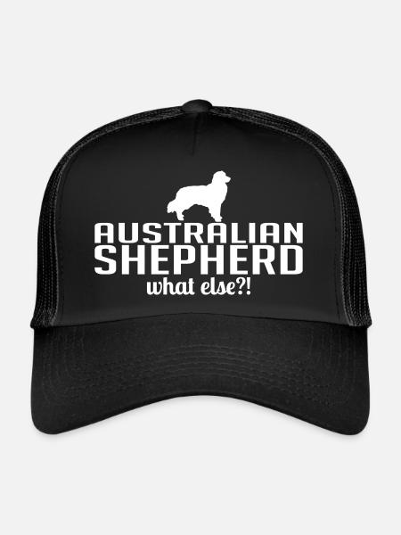 AUSTRALIAN SHEPHERD quoi d'autre le discours de chien de Wilsign - Casquette trucker  - noir/noir - Devant
