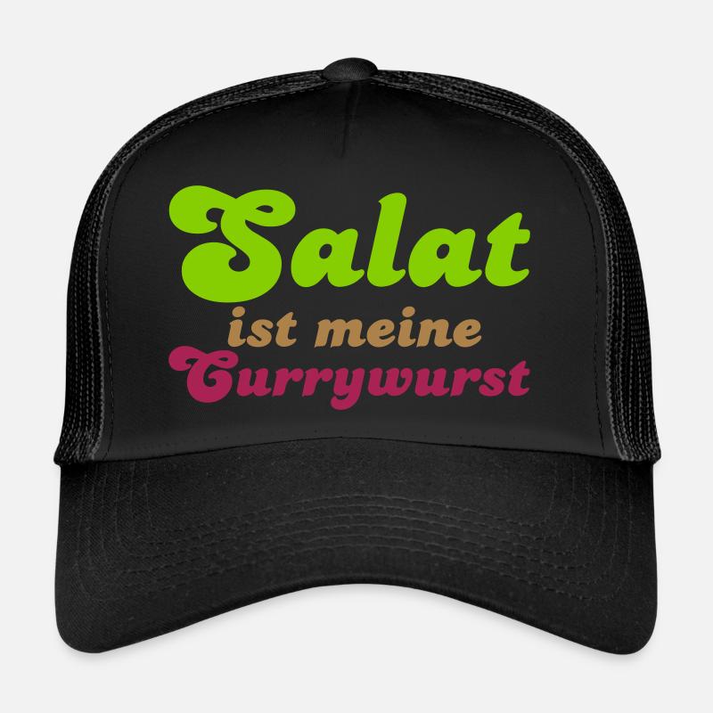 La salade est ma currywurst - Casquette trucker - noir/noir