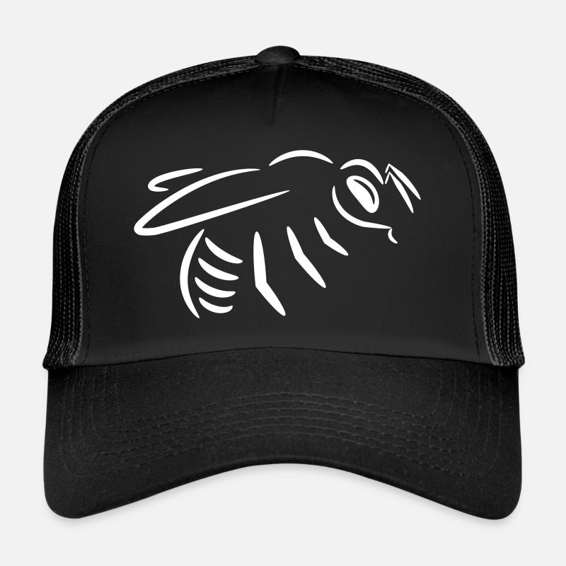 Biene (Strichzeichnung, weiß) Trucker Cap