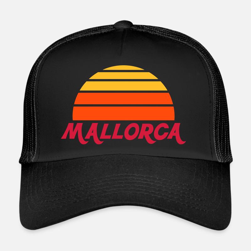 Majorque (demi-soleil divisé) - Casquette trucker - noir/noir