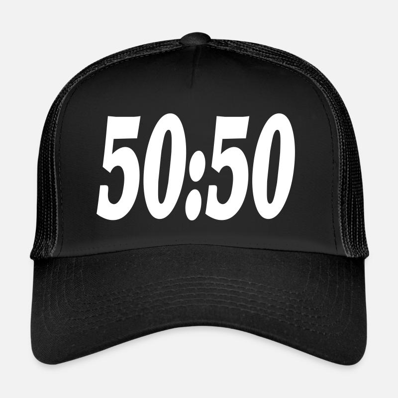 50:50 - Trucker Cap - Schwarz/Schwarz