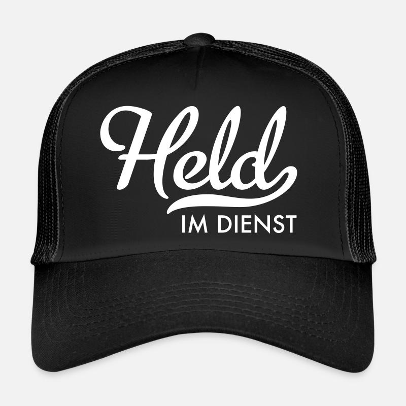 Held im Dienst - Trucker Cap - Schwarz/Schwarz