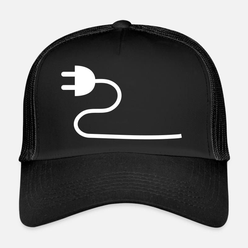 Stecker für eine Steckdose - Trucker Cap - Schwarz/Schwarz