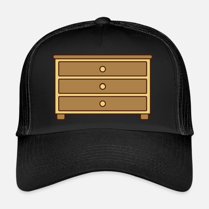 Schubladen Kommode Möbelstück Design Trucker Cap