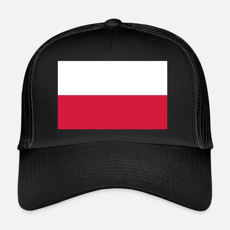 Polen Flagge Geschenkidee - Trucker Cap - Schwarz/Schwarz