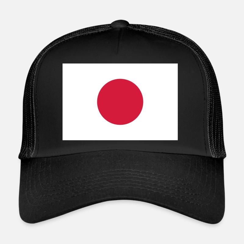 Japan Flagge - Trucker Cap - Schwarz/Schwarz