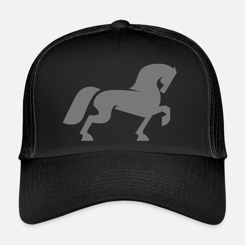 Silhouette de cheval - Casquette trucker  - noir/noir