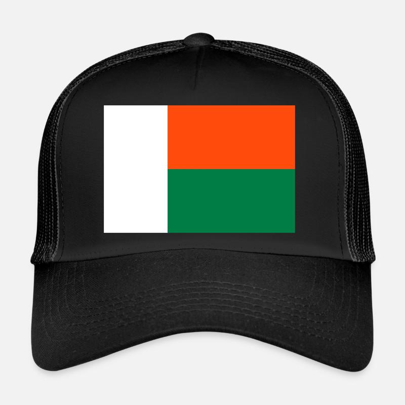 Drapeau Madagascar - Casquette trucker  - noir/noir