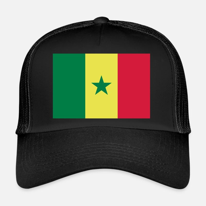 Drapeau Sénégal / Senegal flag - Trucker Cap - black/black