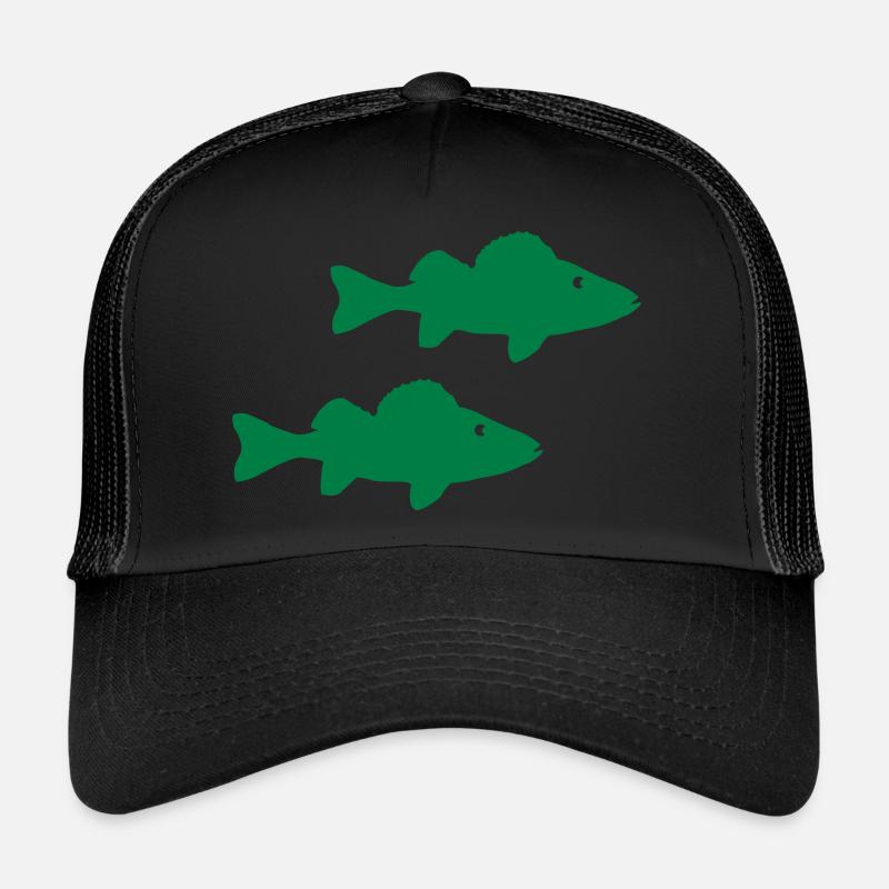 fische - Trucker Cap - Schwarz/Schwarz