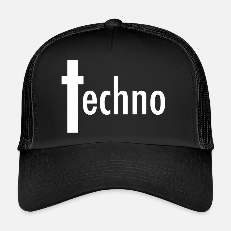 Techno Liebe Kreuz Trucker Cap