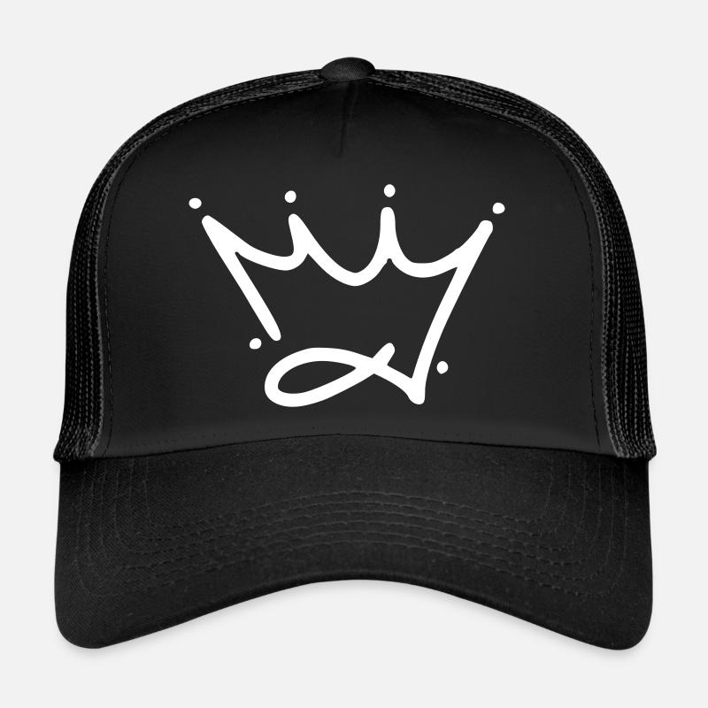 Emoji crown crowns sketch white Trucker Cap