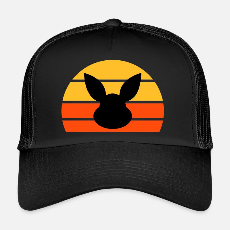 Tête de lapin devant le demi-soleil Casquette trucker 