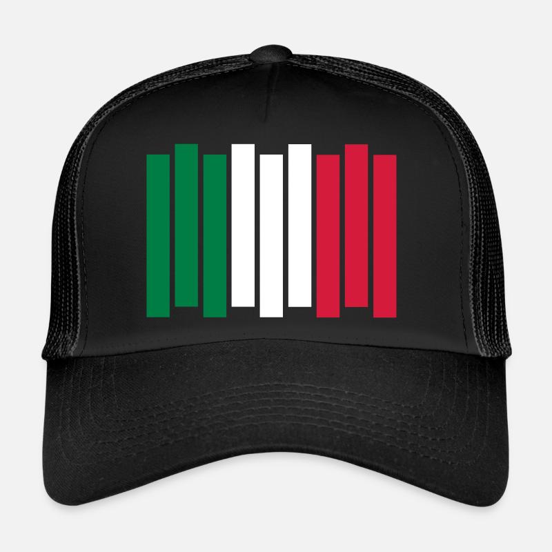 Italien Streifen - Trucker Cap - Schwarz/Schwarz