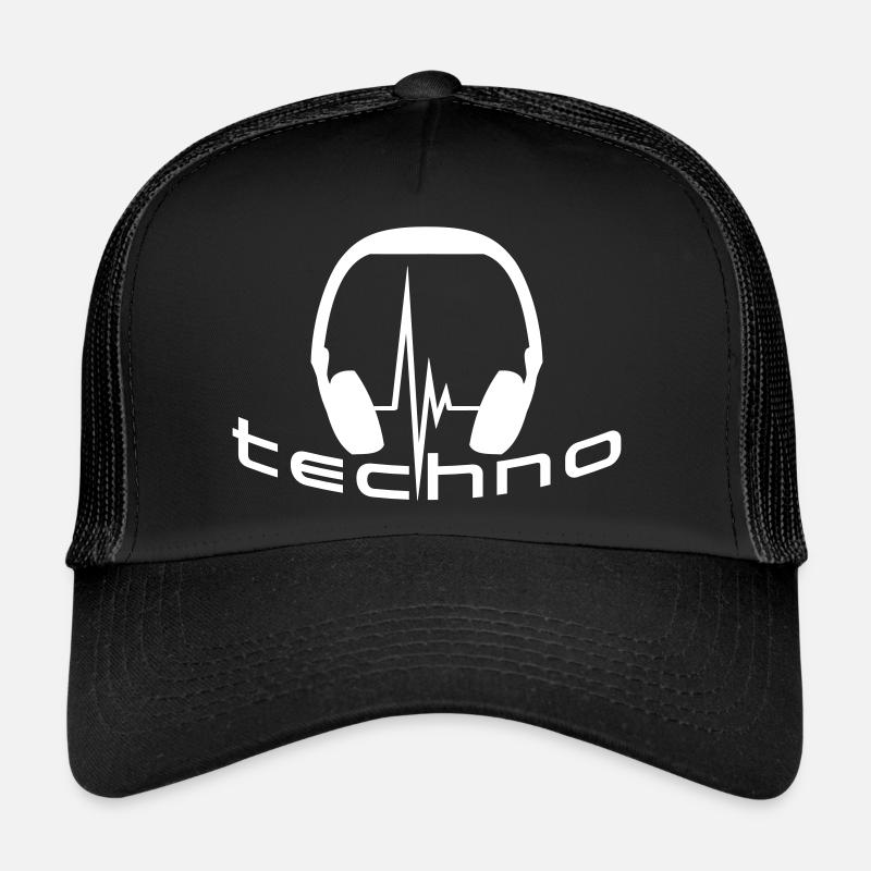 Techno Music Headphones Pulse Heartbeat Frequency Trucker Cap