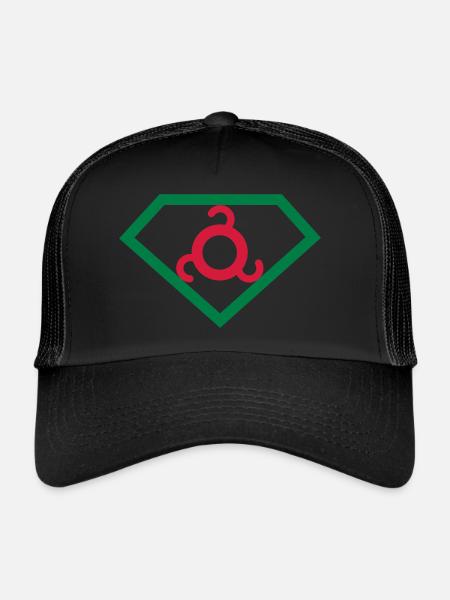 Super Ingush / KA - Casquette trucker  - noir/noir - Devant