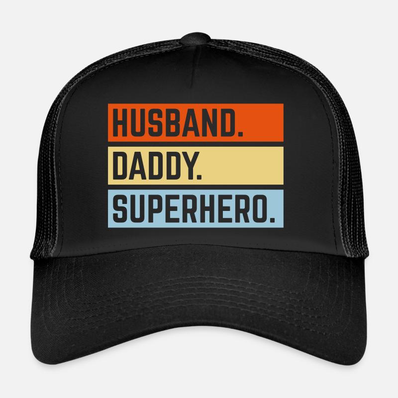 Husband Daddy Superhero (Super Dad Superdaddy 3C) Trucker Cap