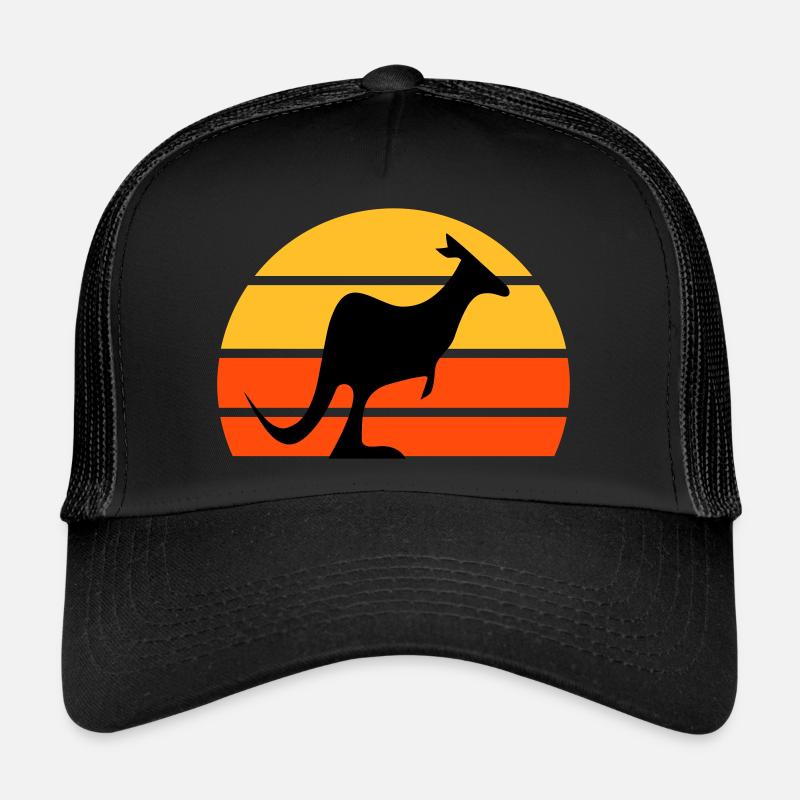 Känguru vor einer Halbsonne Trucker Cap