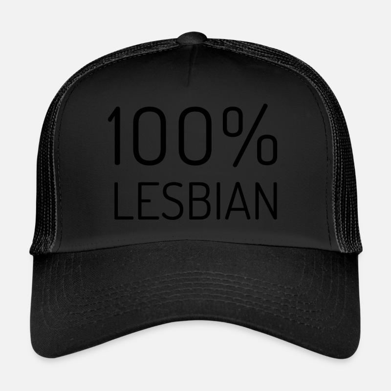 100% lesbienne - Casquette trucker  - noir/noir