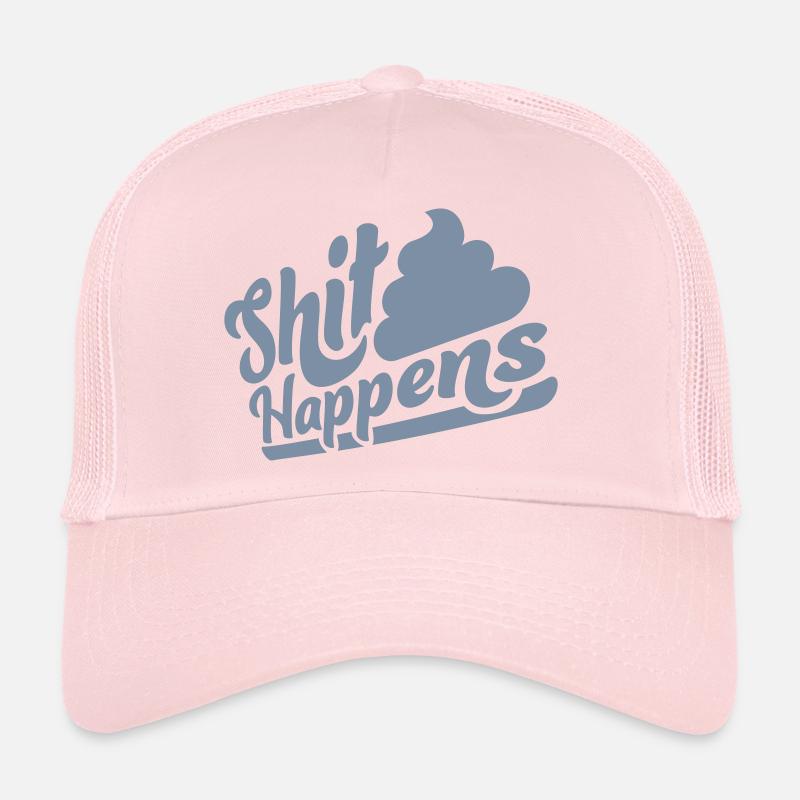 Lettrage Shit happens devise Casquette trucker 