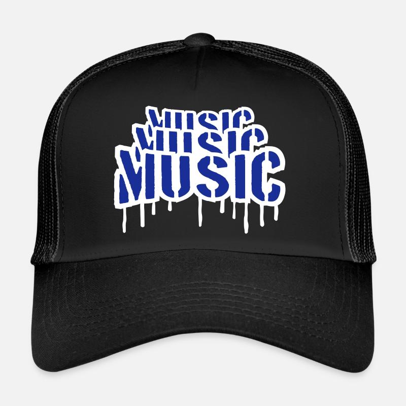 Music Graffiti Spray Stamp Music Saying Drops Trucker Cap