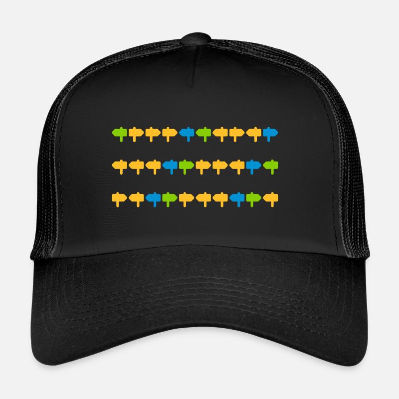 wegweiser richtung links rechts - Trucker Cap - Schwarz/Schwarz