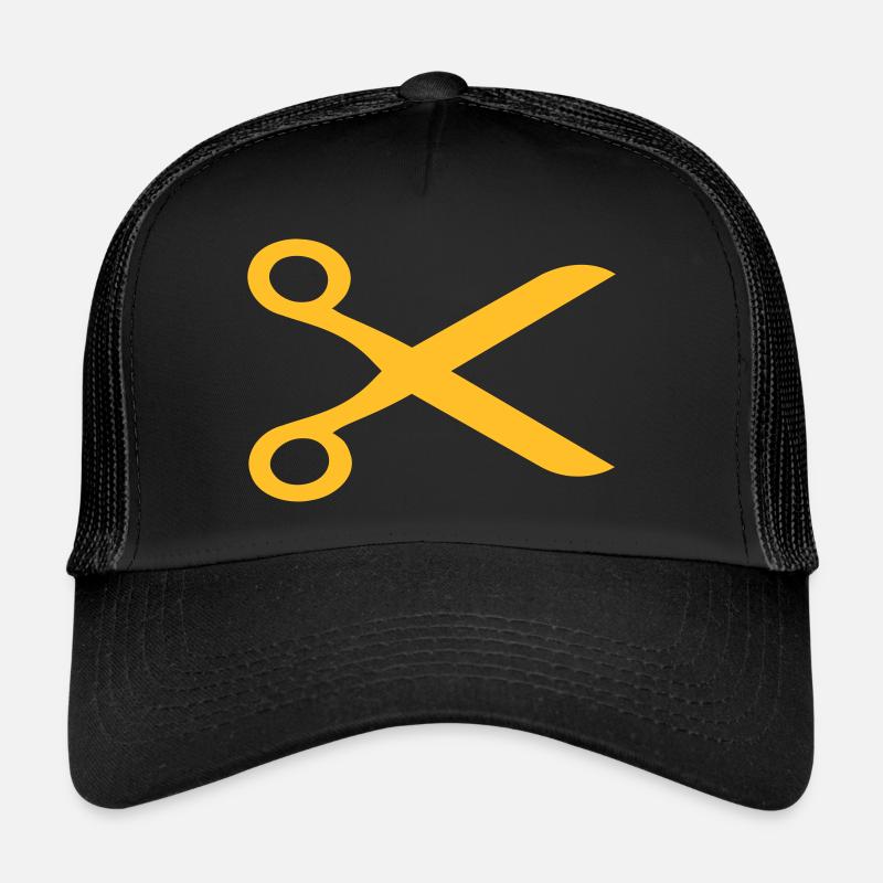 Friseur Schere - Trucker Cap - Schwarz/Schwarz