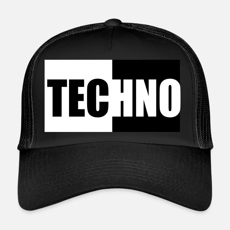 techno - Casquette trucker  - noir/noir