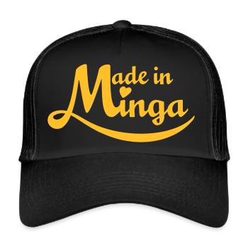 Made in Minga - Geboren in München - Trucker Cap - Schwarz/Schwarz - Vorne