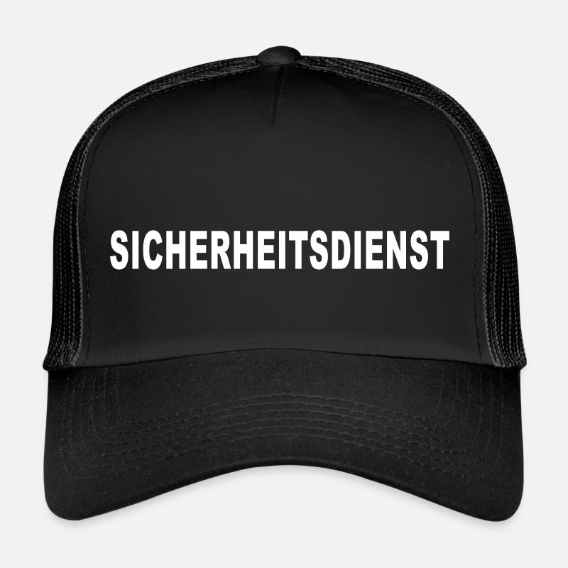 SICHERHEITSDIENST 2000 - Trucker Cap - Schwarz/Schwarz